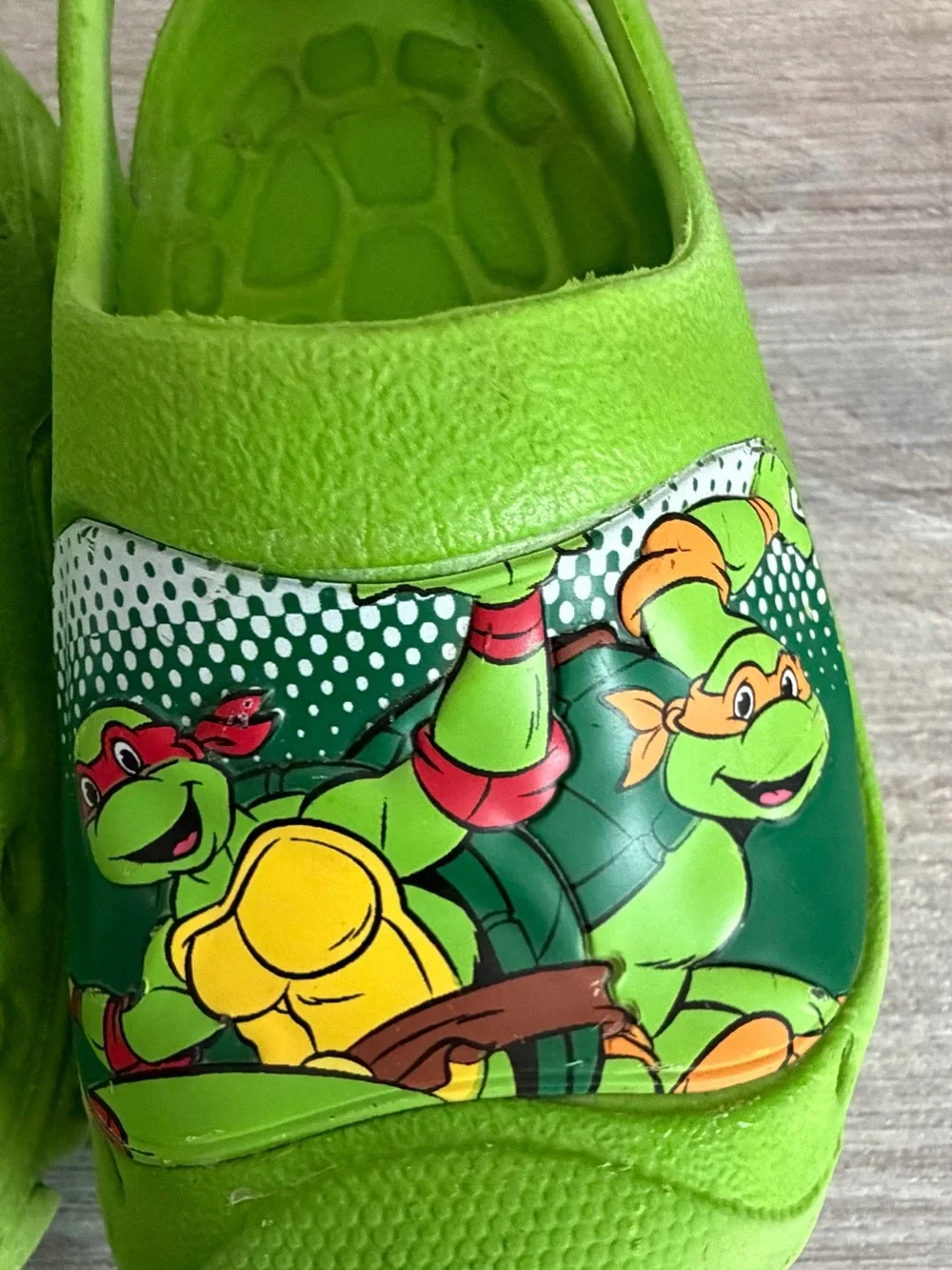 Mutant Ninja Turtles Green Cartoon Slip Resistant Clogs Slides Water Shoes 7/8